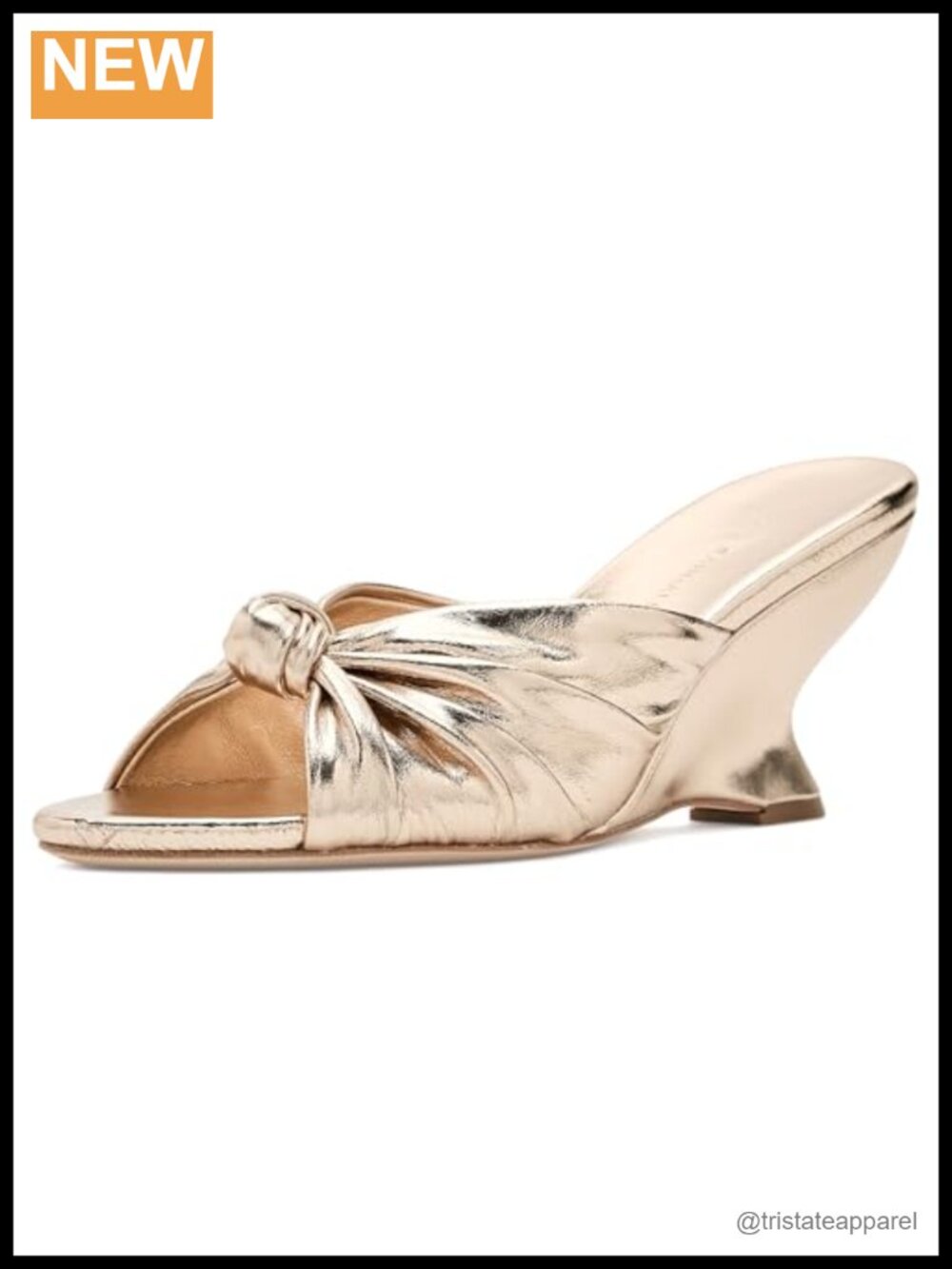 Loeffler Randall Wedge Sandals with Knotted Leather Upper and Slip-On Design